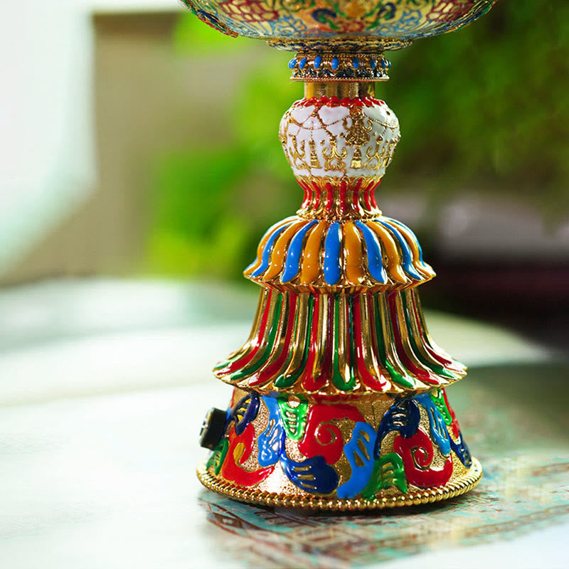 Buddha Stones Lotus Liuli Glass Eight Auspicious Symbols Base Enlightenment Home Decoration - image 39