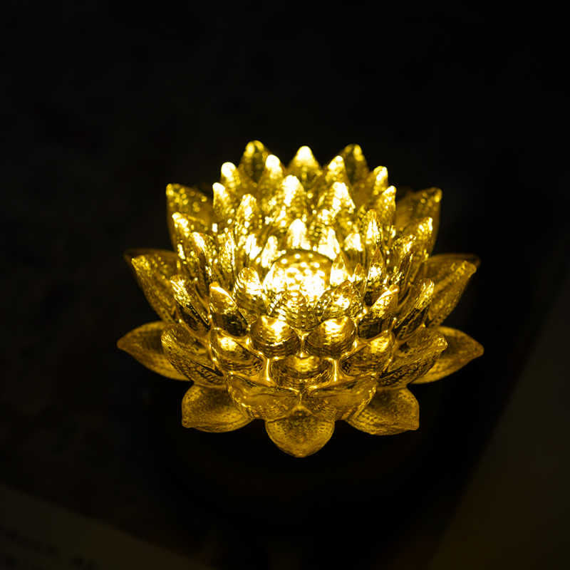 Buddha Stones Lotus Liuli Glass Copper Brass New Beginning Home Decoration - image 3