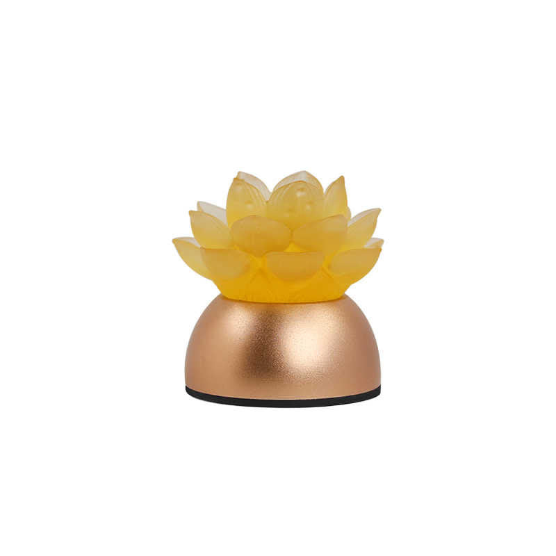 Buddha Stones Lotus Liuli Glass Copper New Beginning Home Decoration - image 12