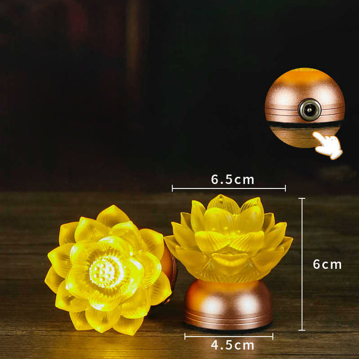 Buddha Stones Lotus Liuli Glass Copper New Beginning Home Decoration - image 3