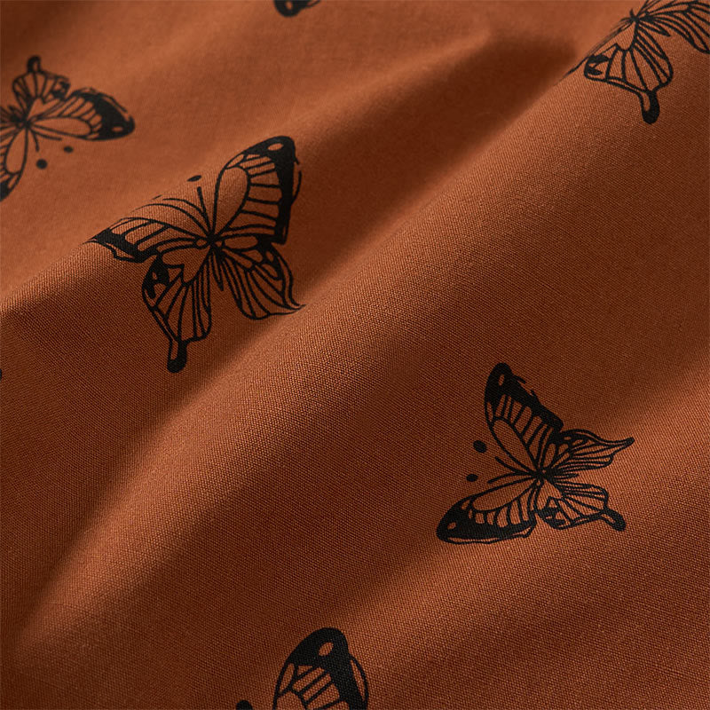 Buddha Stones Butterfly Pattern V-Neck Long Sleeve Women's Polyester Shirt  - image 1