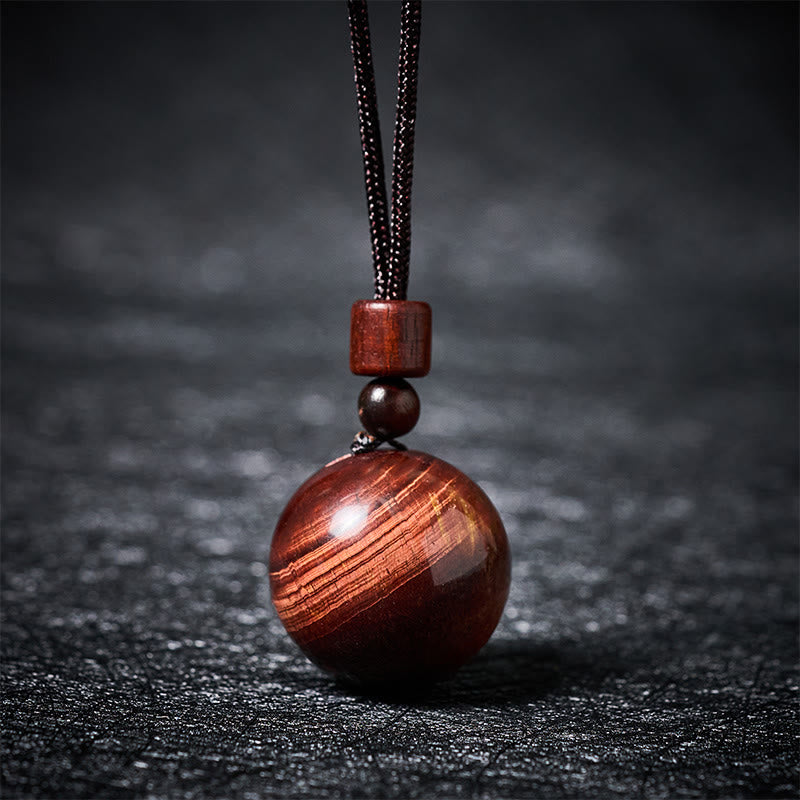 Buddha Stones White Crystal Pink Crystal Tiger Eye Smoky Quartz Protection Necklace Pendant - Red Tiger Eye - image 29