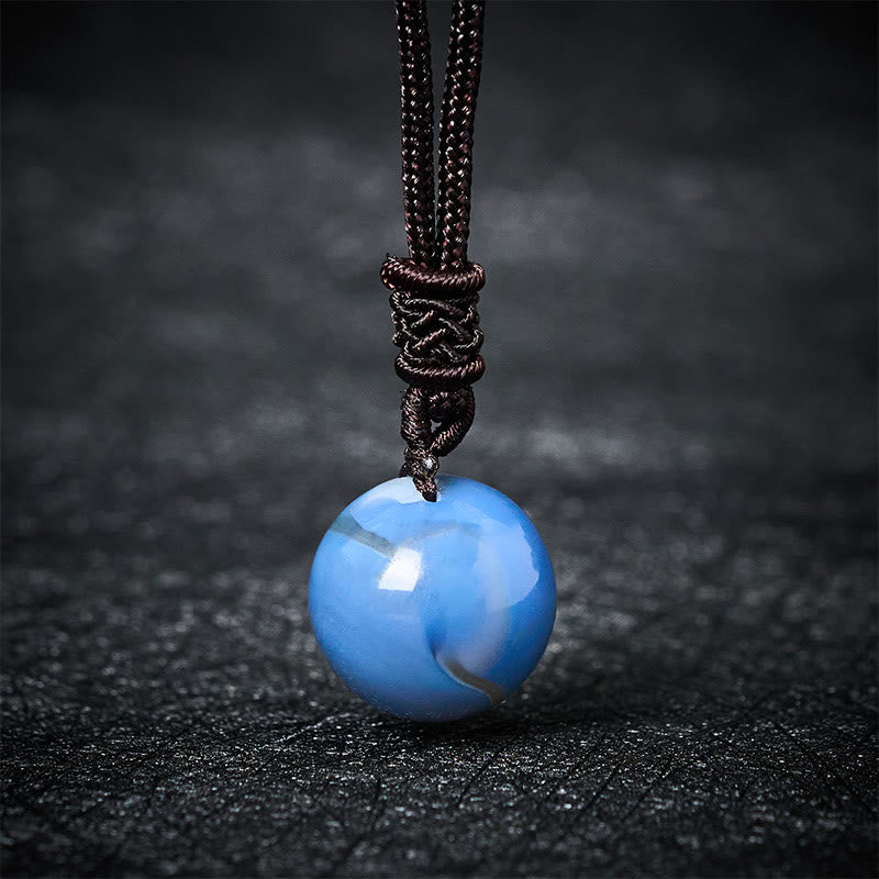 Buddha Stones Amethyst Yellow Agate Various Agate Pink Crystal Lazurite Lapis Lazuli Balance Necklace Pendant - Blue Agate - image 15