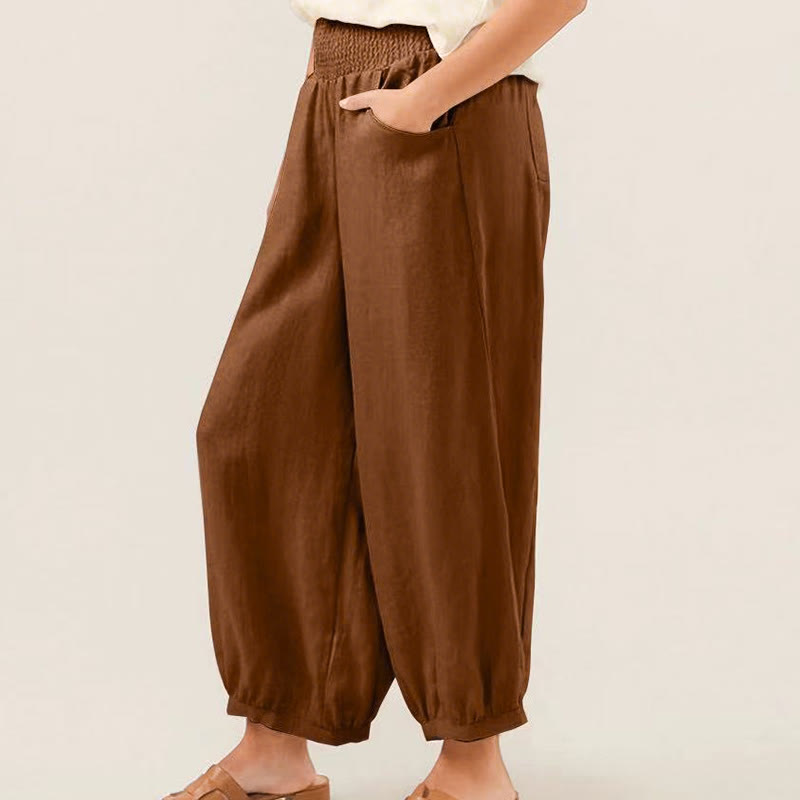 Buddha Stones Plain Color Women's Harem Pants With Pockets - image 7