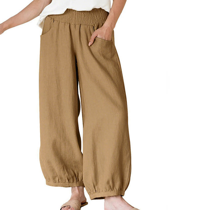 Buddha Stones Plain Color Women's Harem Pants With Pockets - BurlyWood - US12，UK/AU16，EU44 (2XL) - image 10