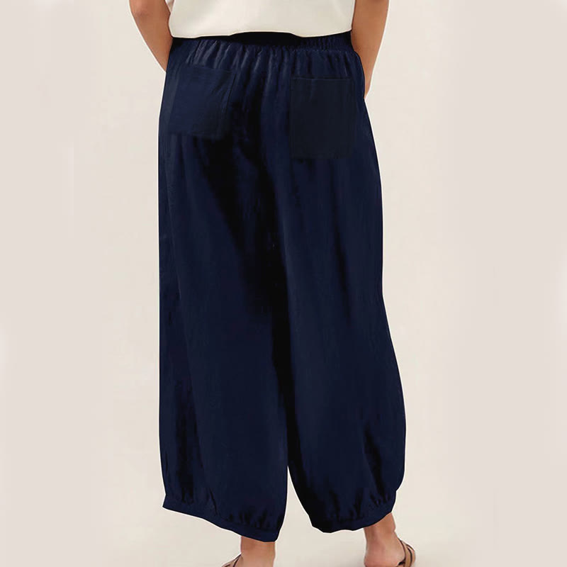 Buddha Stones Plain Color Women's Harem Pants With Pockets - image 1