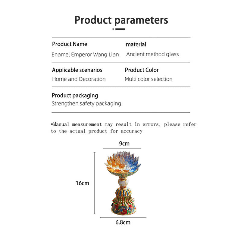 Buddha Stones Lotus Liuli Glass Eight Auspicious Symbols Base Enlightenment Home Decoration - image 4