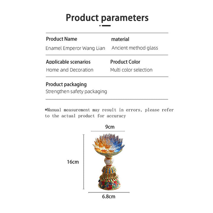 Buddha Stones Lotus Liuli Glass Eight Auspicious Symbols Base Enlightenment Home Decoration - image 4