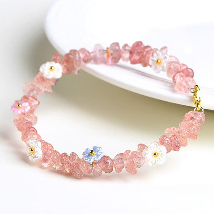 Buddha Stones Natural Aquamarine Peridot Strawberry Quartz Various Crystals Serenity Bracelet - image 38