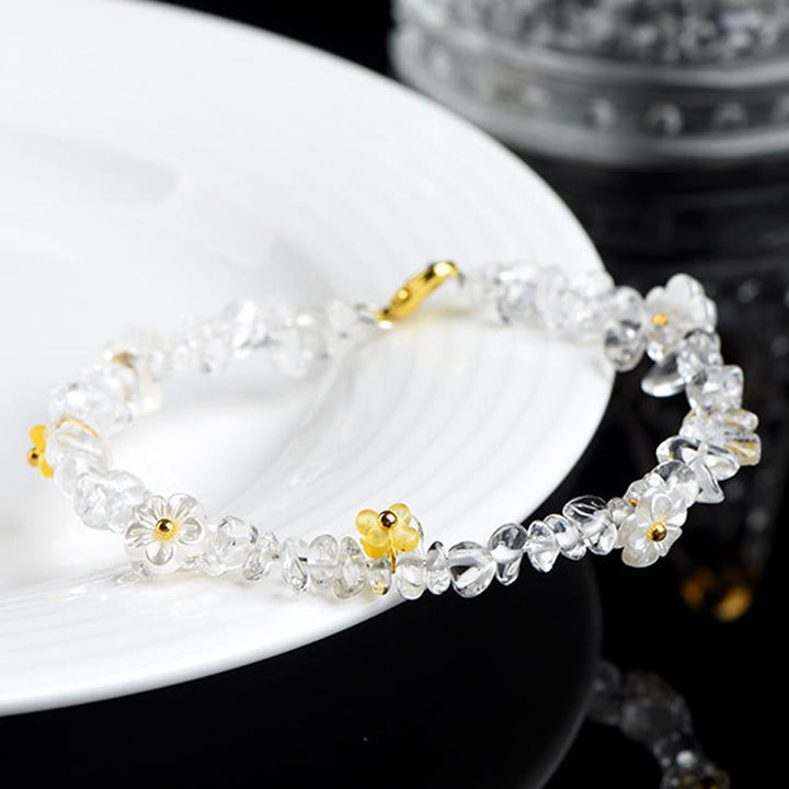 Buddha Stones Natural Aquamarine Peridot Strawberry Quartz Various Crystals Serenity Bracelet - image 31