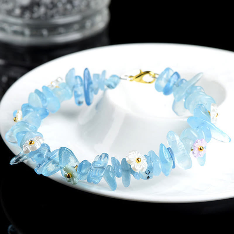 Buddha Stones Natural Aquamarine Peridot Strawberry Quartz Various Crystals Serenity Bracelet - image 9