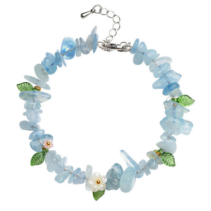 Buddha Stones Natural Aquamarine Peridot Strawberry Quartz Various Crystals Serenity Bracelet - image 5