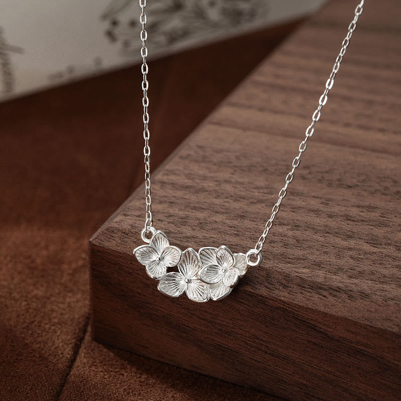 Buddha Stones 999 Sterling Silver Flower Blessing Necklace Pendant - image 3