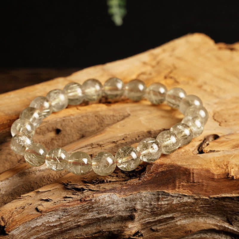 Buddha Stones Natural Rutilated Quartz Auspiciousness Protection Bracelet - image 3