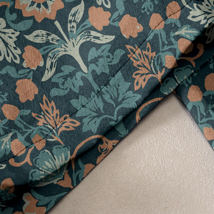 Buddha Stones Cotton Casual Flower Vine Leaves Pattern Women's Elastic Waist Pants With Pockets - image 2