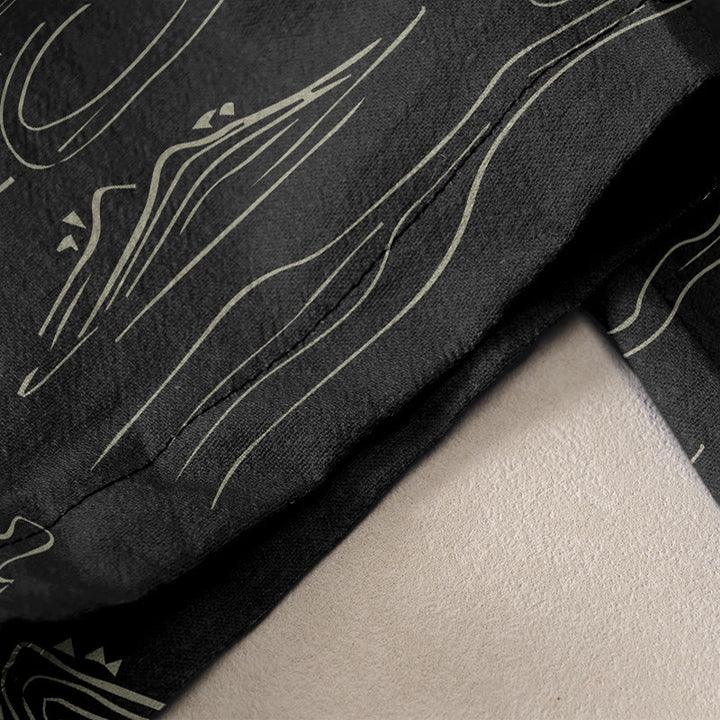 Buddha Stones Cotton Casual Mountain Moon Auspicious Clouds Pattern Women's Elastic Waist Pants With Pockets - image 2