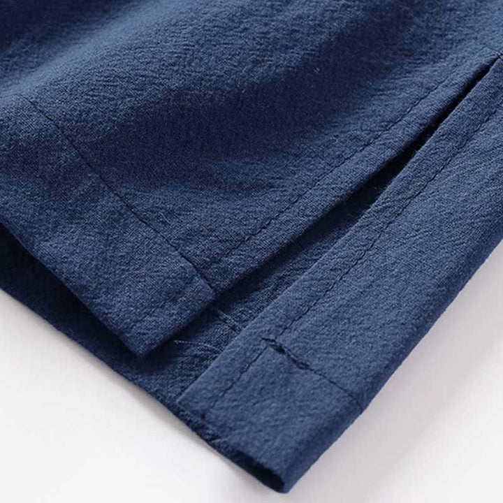 Buddha Stones Summer Solid Color Stand Collar Frog-Button Men's Cotton Linen Sleeveless Vest - image 6