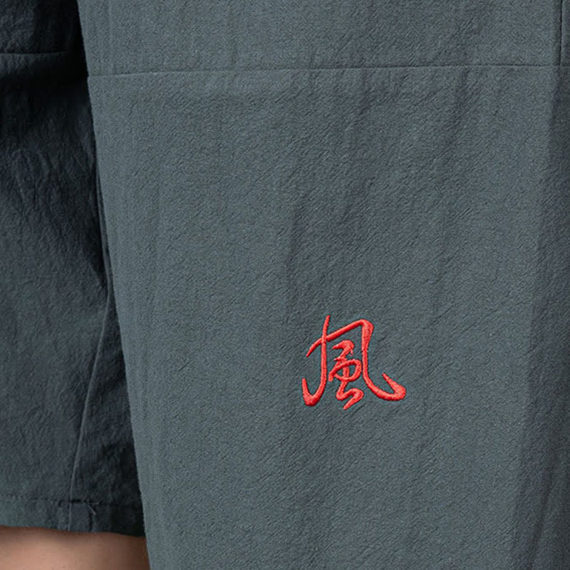 Buddha Stones Plain Drawstring Capri Length Men's Cotton Linen Harem Pants With Pockets - image 4