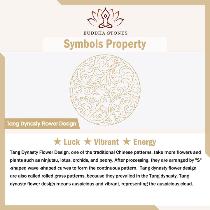 Buddha Stones Chain Copper Tang Dynasty Flower Design Braided Luck Cuban Bracelet - image 4