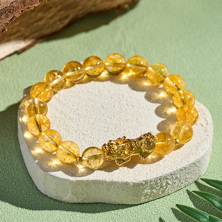 Buddha Stones Natural Citrine PiXiu Prosperity Protection Bracelet - image 2