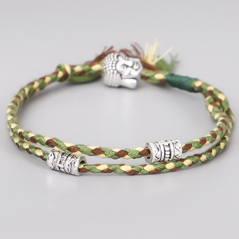 Buddha Stones  Head Serenity String Bracelet - Green - image 3