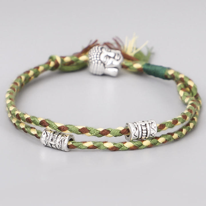 Buddha Stones  Head Serenity String Bracelet - Green - image 3