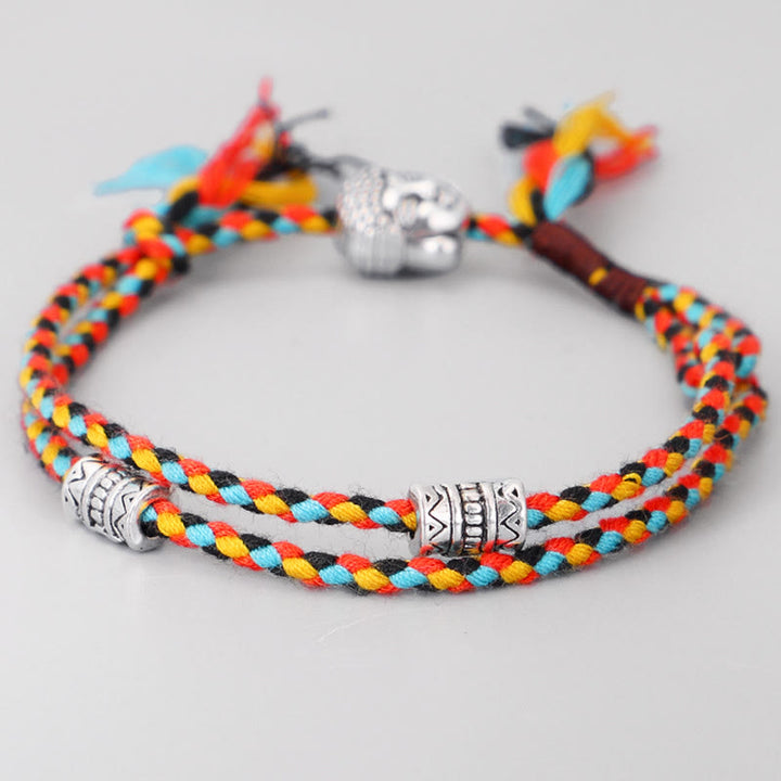 Buddha Stones  Head Serenity String Bracelet - Colorful - image 4
