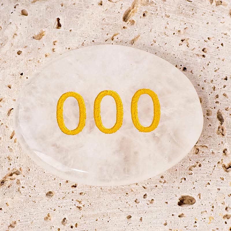 Buddha Stones Angel Numbers White Crystal Red Jasper Pink Crystal Green Aventurine Meditation Palm Stone - 000 Angel Number&White Crystal 4.5*3.5*0.7cm - image 1