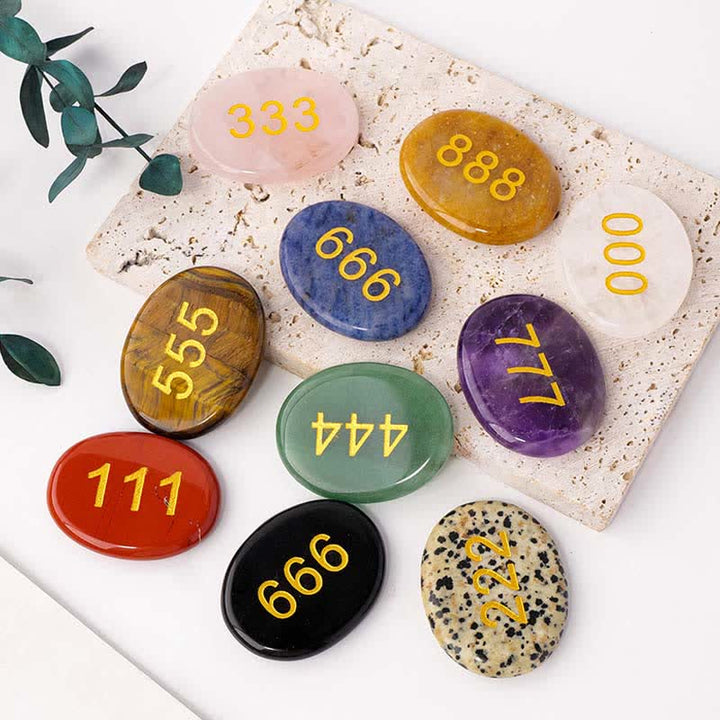 Buddha Stones Angel Numbers White Crystal Red Jasper Pink Crystal Green Aventurine Meditation Palm Stone - image 32