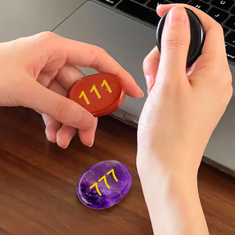 Buddha Stones Angel Numbers White Crystal Red Jasper Pink Crystal Green Aventurine Meditation Palm Stone - image 33