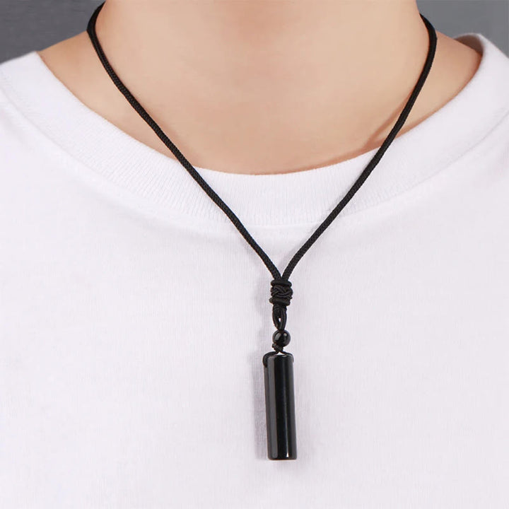 Buddha Stones Various Crystal Rose Quartz Green Aventurine Amethyst Cylinder Healing Necklace Pendant - image 6