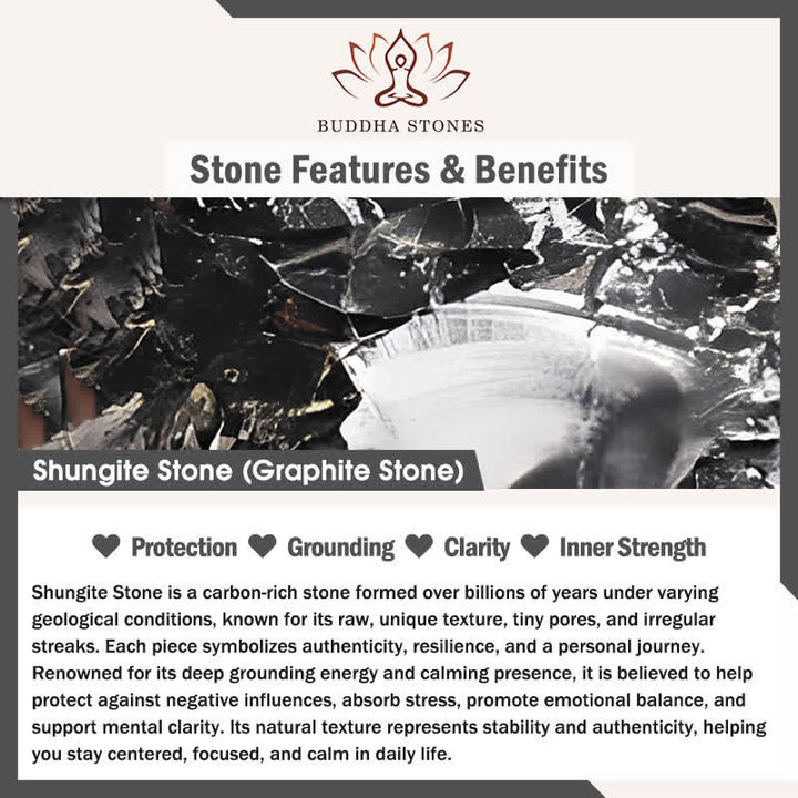 Buddha Stones Authentic Shungite Stone Yin Yang Bagua Protection Necklace Pendant - image 5