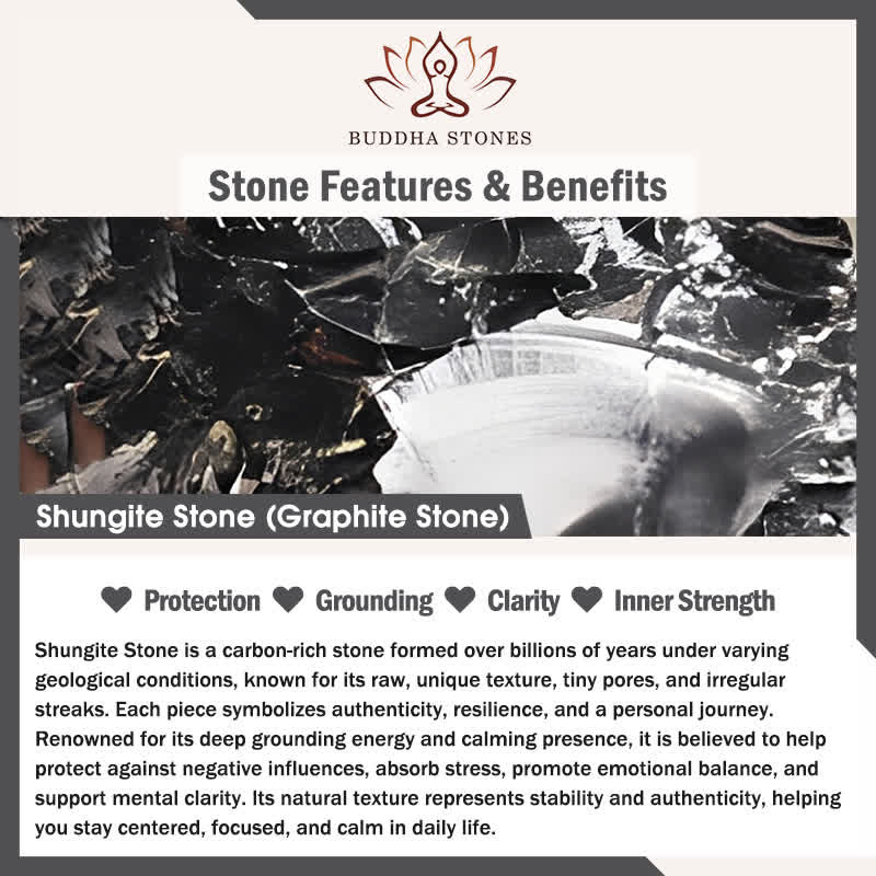 Buddha Stones Circle Simple Design Authentic Shungite Stone Protection Necklace Pendant - image 5