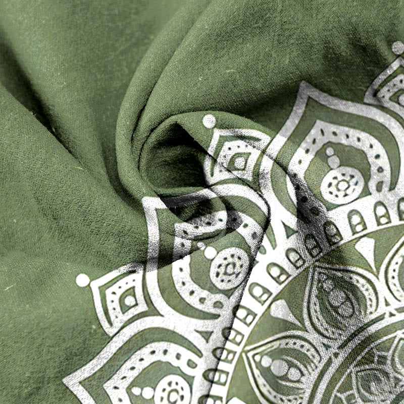 Buddha Stones Pure Cotton Mandala Pattern Women's Elastic Waist Pants With Pockets - image 2