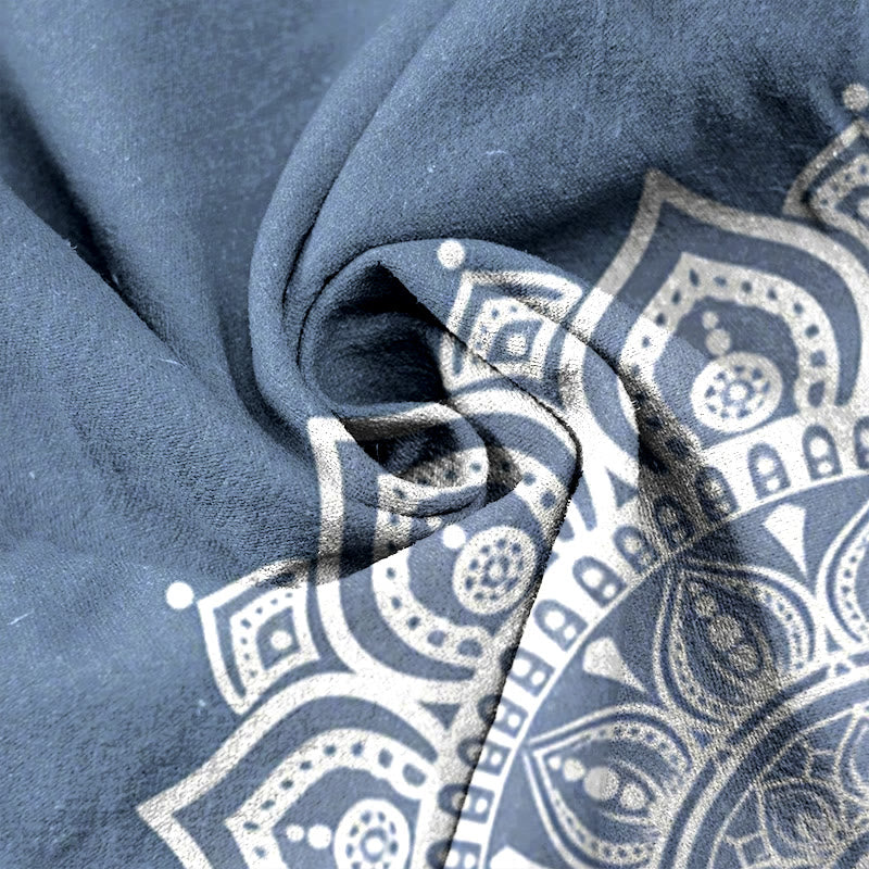 Buddha Stones Pure Cotton Mandala Pattern Women's Elastic Waist Pants With Pockets - image 8