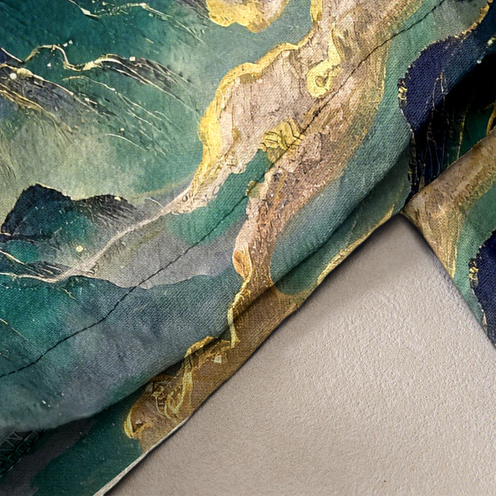 Buddha Stones Pure Cotton Crane Cloud Mountain Pattern Women's Elastic Waist Pants With Pockets - image 6