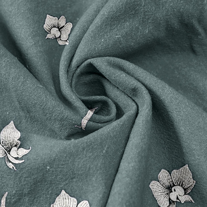 Buddha Stones Pure Cotton Flower Petal Pattern Women's Elastic Waist Pants With Pockets - image 3