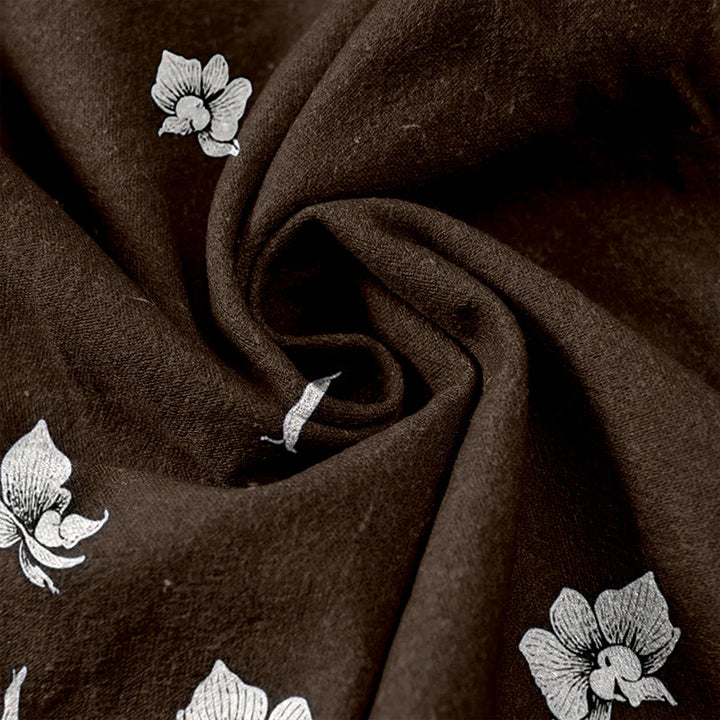 Buddha Stones Pure Cotton Flower Petal Pattern Women's Elastic Waist Pants With Pockets - image 7