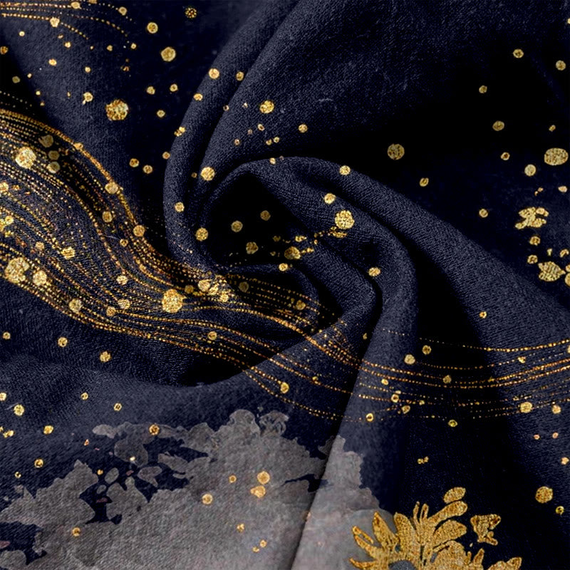 Buddha Stones Pure Cotton Flower Petal Pattern Women's Elastic Waist Pants With Pockets - image 7