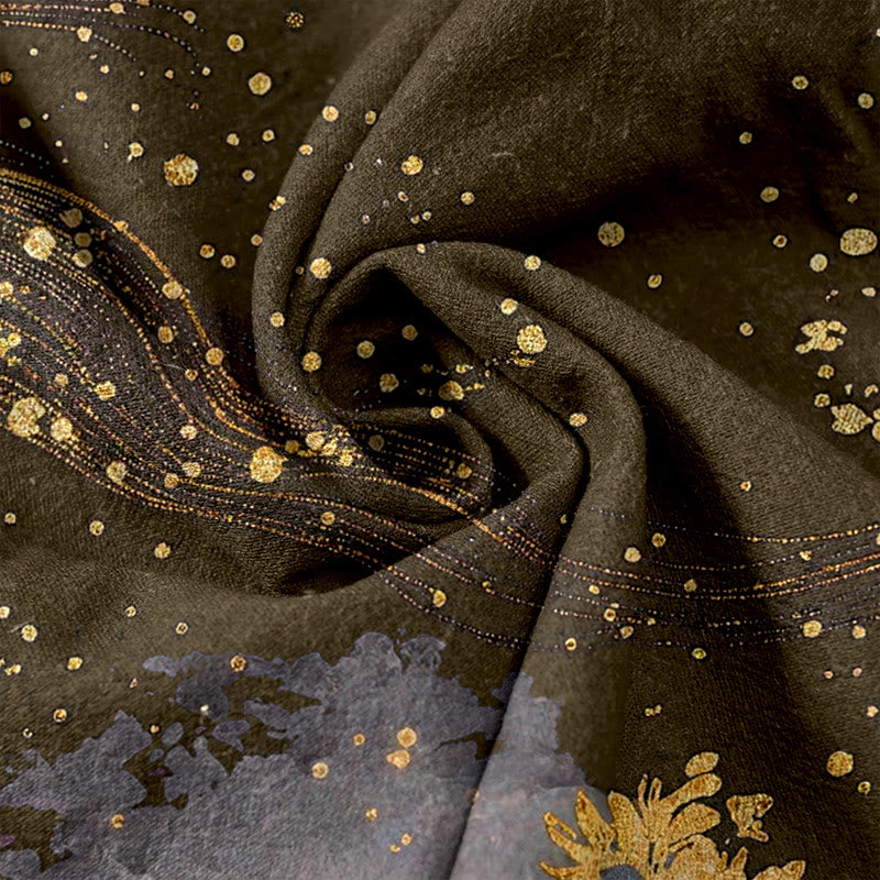 Buddha Stones Pure Cotton Flower Petal Pattern Women's Elastic Waist Pants With Pockets - image 11