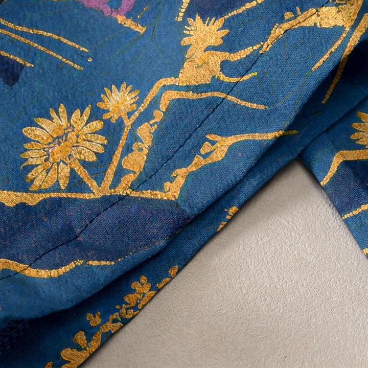 Buddha Stones Pure Cotton Flower Petal Pattern Women's Elastic Waist Pants With Pockets - image 10