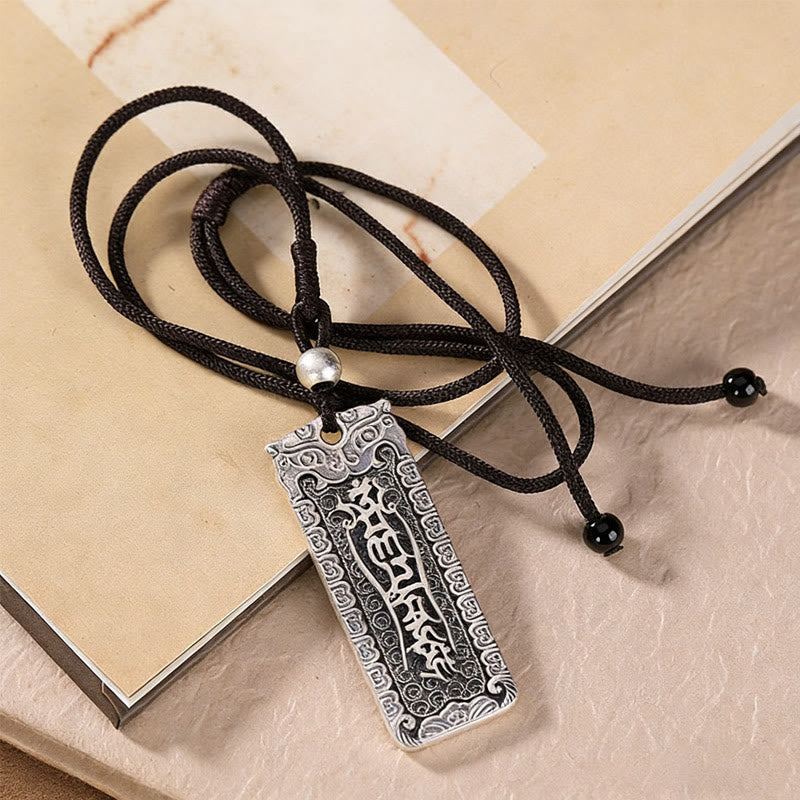 Buddha Stones Copper Namo Amitabha Om Mani Padme Hum Rope Wisdom Necklace Pendant - Om Mani Padme Hum - image 0