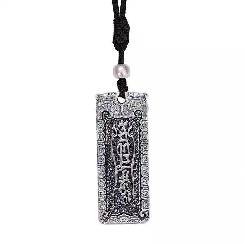 Buddha Stones Copper Namo Amitabha Om Mani Padme Hum Rope Wisdom Necklace Pendant - image 3