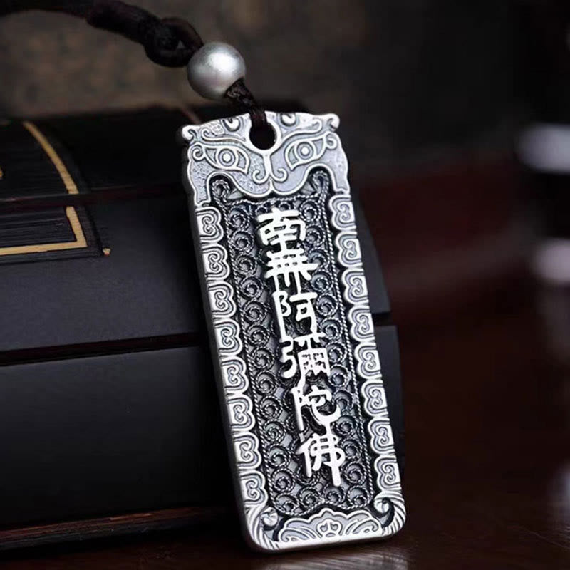 Buddha Stones Copper Namo Amitabha Om Mani Padme Hum Rope Wisdom Necklace Pendant - image 7