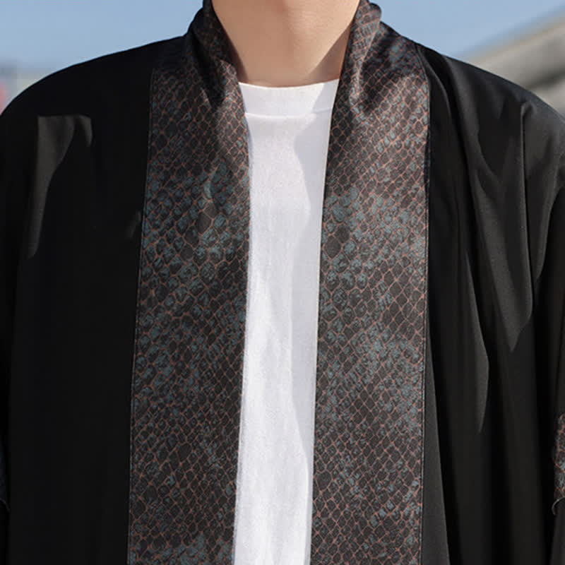 Buddha Stones Summer Casual Zen Lapel Collar Men's Elbow-Length Sleeve Kimono - image 9