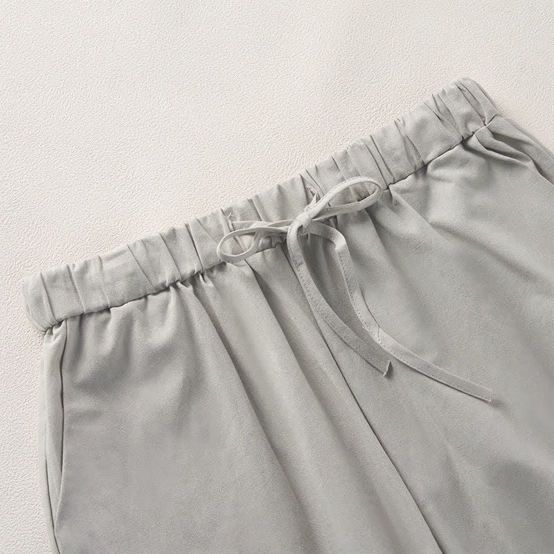 Buddha Stones Summer Lace-trimmed Hem Solid Color Women's Tapered Pants With Pockets - image 11