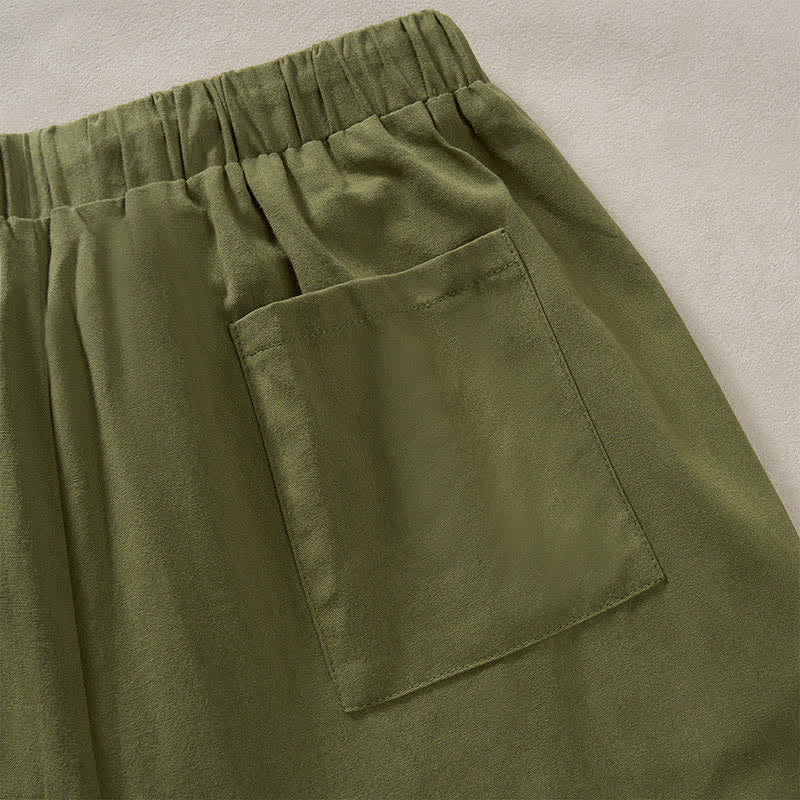 Buddha Stones Summer Lace-trimmed Hem Solid Color Women's Tapered Pants With Pockets - image 31