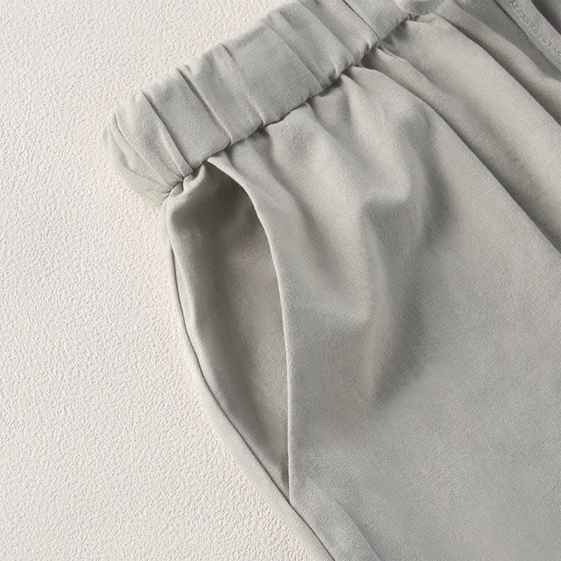 Buddha Stones Summer Lace-trimmed Hem Solid Color Women's Tapered Pants With Pockets - image 12