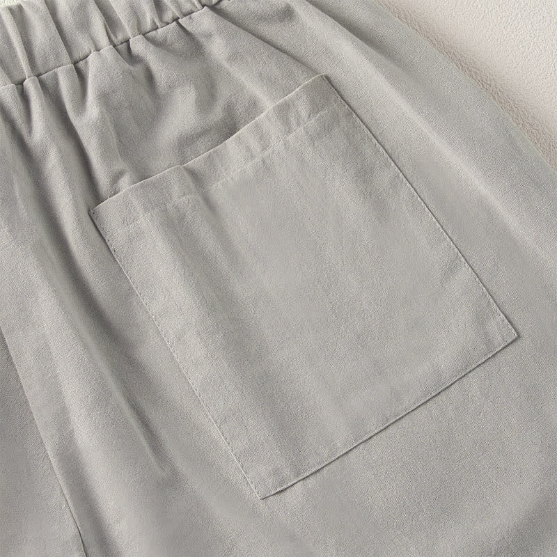 Buddha Stones Summer Lace-trimmed Hem Solid Color Women's Tapered Pants With Pockets - image 13