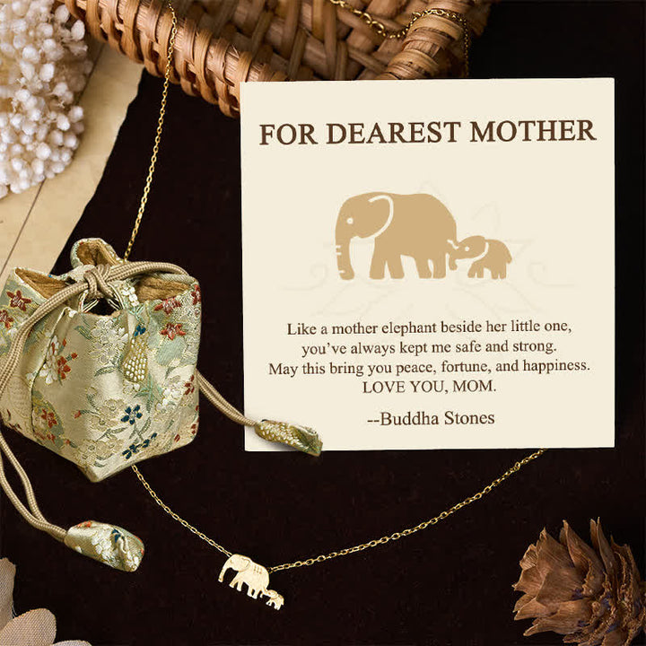Buddha Stones "FOR DEAREST MOTHER" Elephant 925 Sterling Silver Necklace Pendants Includes Gift Message Card - Gold Elephant - Deluxe Gift Bag (+$9.59) - image 8